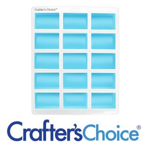 Crafters Choice Euro Rectangle 15 Bar Silicone Soap Mold 1613
