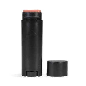 Lip Tube with Cap, Oval, Black