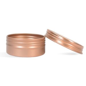 0.5 oz Shallow Rustproof Tin & Screw Top Set - Rose Gold