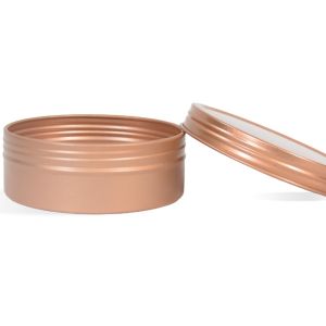 4 oz Shallow Rustproof Tin & Screw Top Set - Rose Gold